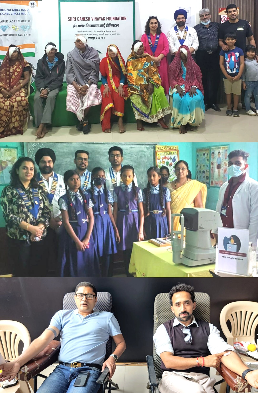 रायपुर राउंड टेबल 169 और रायपुर लेडीज सर्किल 90 के सामाजिक कार्यों और सेवा भाव से ज़रूरतमंद बच्चों और वृद्धजनों को मिला लाभ