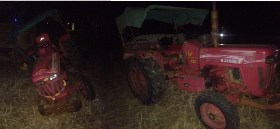 ट्रैक्टरों में भिड़ंत, बच्चे और महिला की मौत, 5 घायल