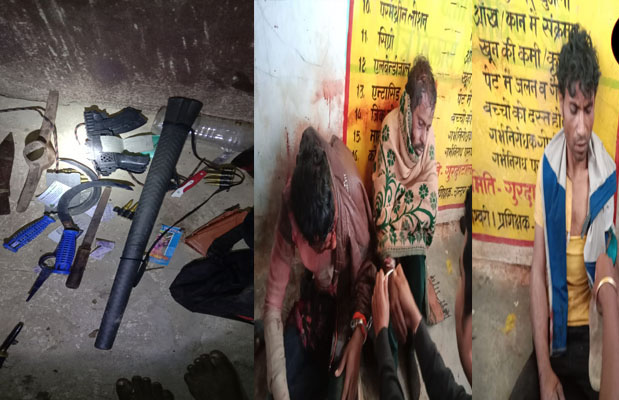 नक्सली बनकर घर में घुसे 3 युवकों को ग्रामीणों ने पीटा, 2 फरार