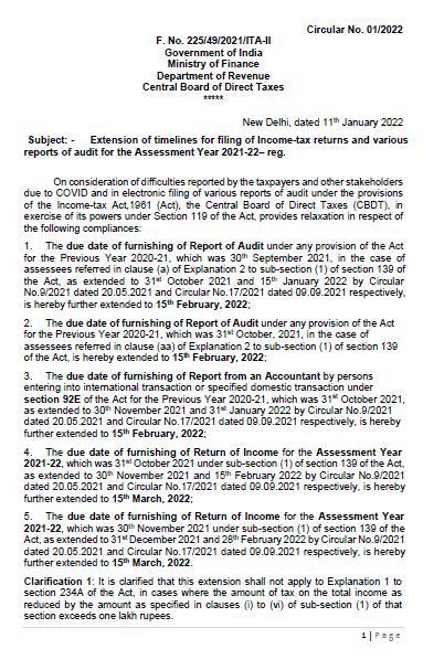 इनकम टैक्स रिटर्न और ऑडिट रिपोर्ट समय सीमा बढ़ी