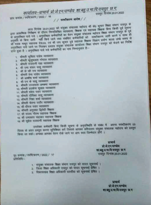 जेडी ने गर्वमेंट स्कूल का किया औचक निरीक्षण, गायब रहने वाले 19 शिक्षकों को नोटिस