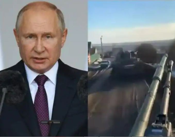 पुतिन की घोषणा के बाद यूक्रेन के सैनिक ठिकानों पर भारी बमबारी