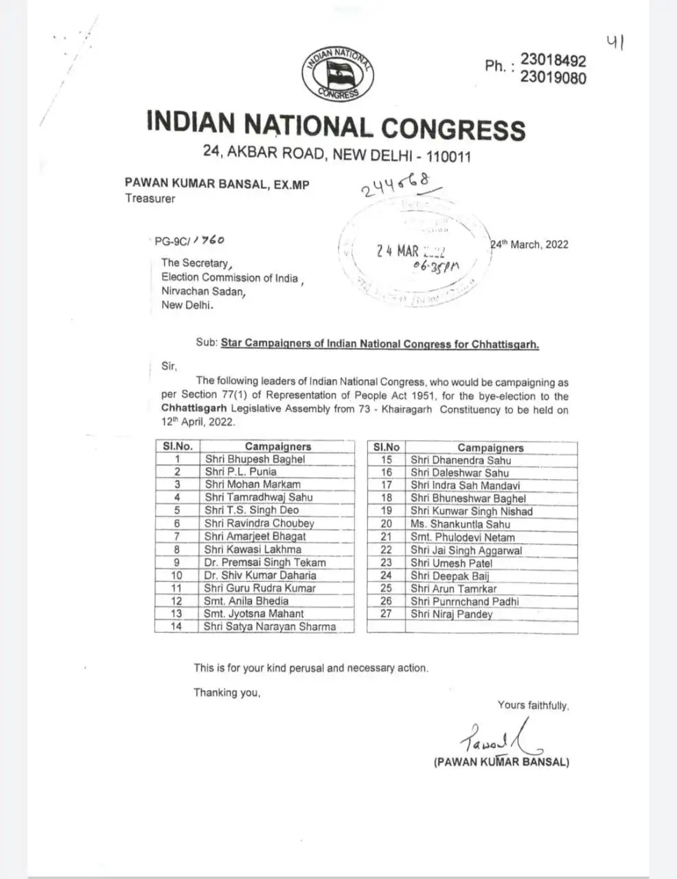 भाजपा के 40 स्टार प्रचारक के मुकाबले कांग्रेस ने उतारे 27