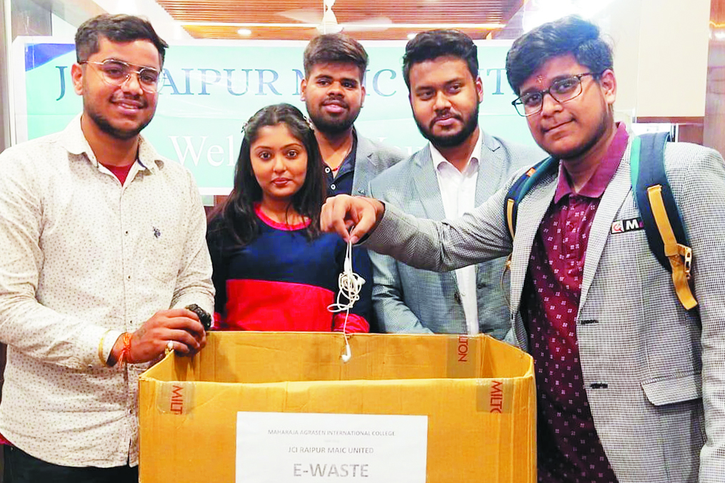 जेसीआई रायपुर मैक यूनाइटेड की ई वेस्ट एवं डिस्पोजल ड्राइव