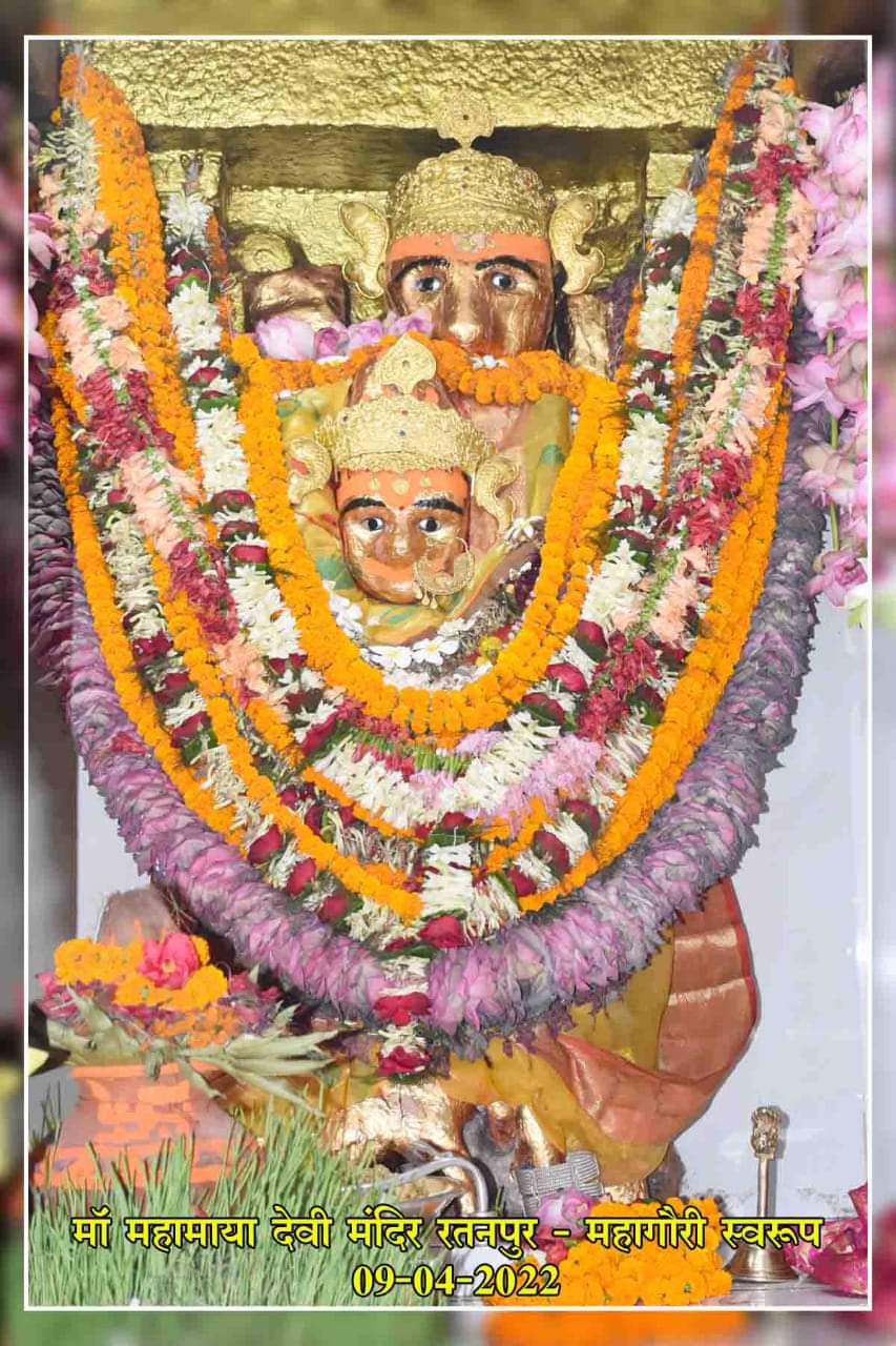 चैत्र नवरात्रि पर्व  संवत२०७९, आठवां दिन (Eighth Day),Dt 9/4/2022, कालरात्रीअभिषेक पश्चात, मां बम्लेश्वरीदेवी, डोंगरगढ़ मन्दिर के दर्शन