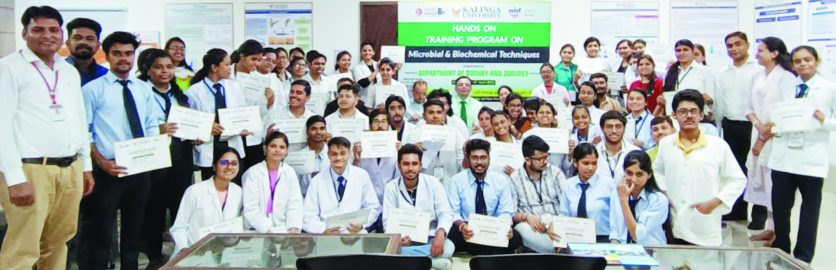 कलिंगा विवि में माइक्रोबियल एवं बायोकेमिकल तकनीक हैंड्स ऑन वर्कशॉप का सफल आयोजन