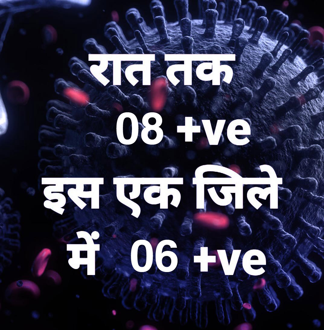 प्रदेश में आज रात तक 8 पॉजिटिव, सर्वाधिक रायपुर  जिले में, 25 जिलों में शून्य