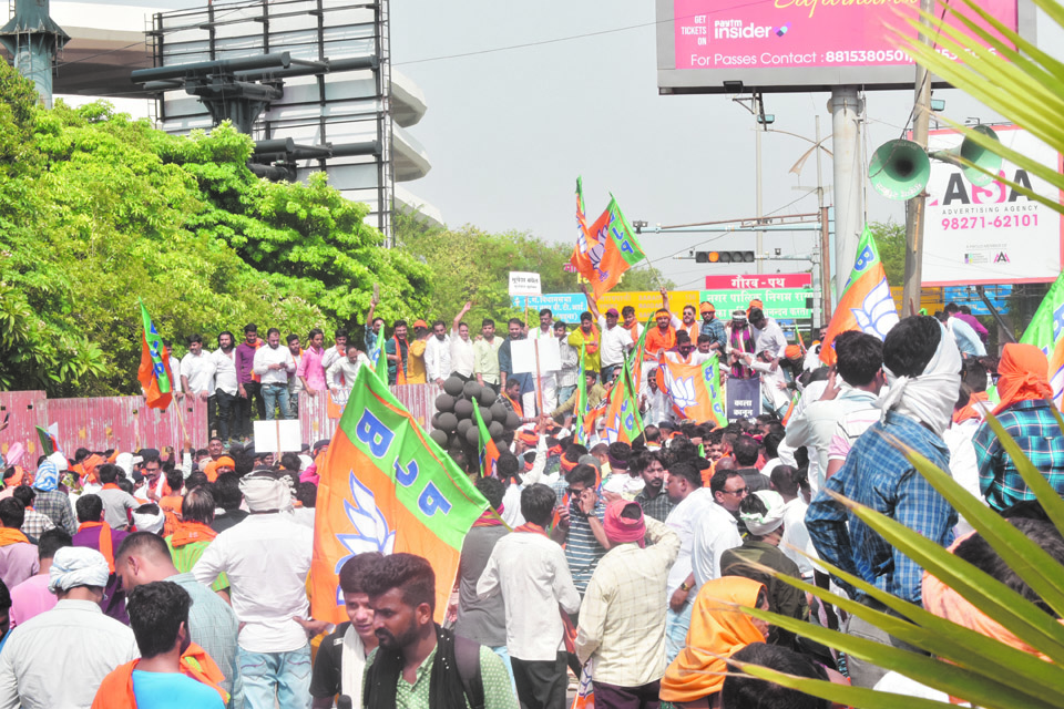 प्रदेशभर में जेल भरने निकले भाजपाई गिरफ्तार