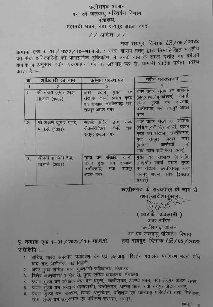 तीन आईएफएस के तबादले