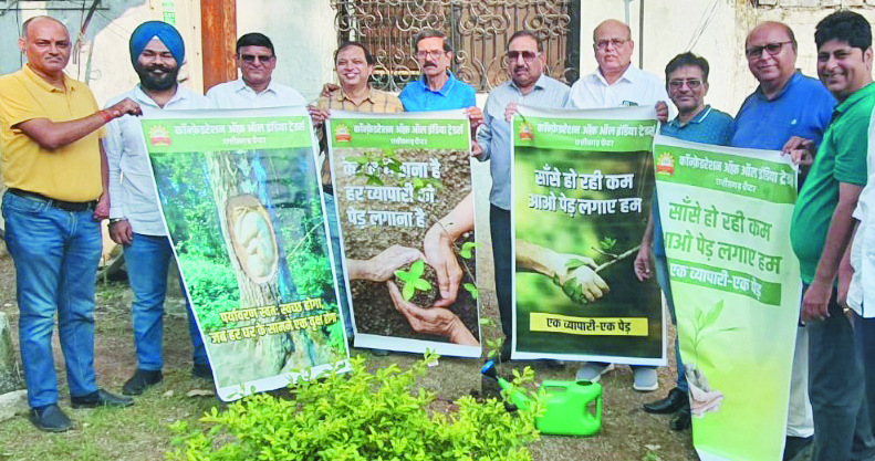 कैट के एक व्यापारी एक पेड अभियान तहत स्वास्तिक दाल मिल एवं मोहन लाल एण्ड कम्पनी में वृक्षारोपण