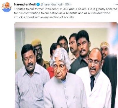 पूर्व राष्ट्रपति डॉ. एपीजे अब्दुल कलाम की जयंती पर पीएम मोदी ने दी श्रद्धांजलि