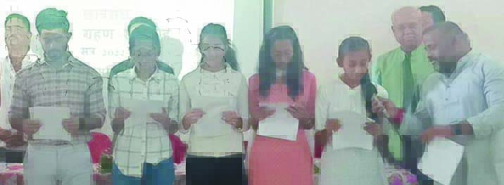 अग्रसेन महाविद्यालय में छात्र संघ पदाधिकारियों ने ली शपथ