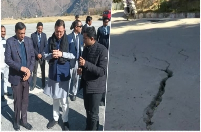  पुष्कर सिंह धामी ने स्थिति का जायजा लेने के लिए जोशीमठ का दौरा किया