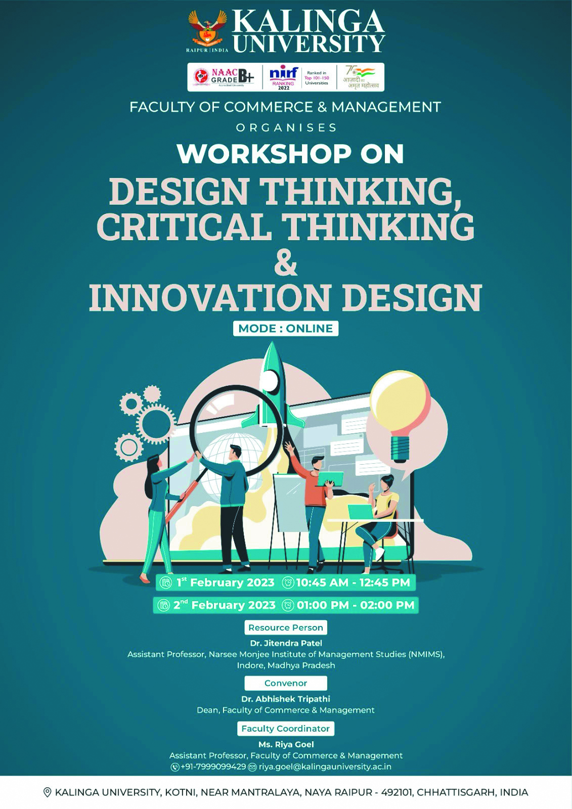 डिजाइन, क्रिटिकल थिंकिंग एंड इनोवेशन पर कलिंगा में कार्यशाला 