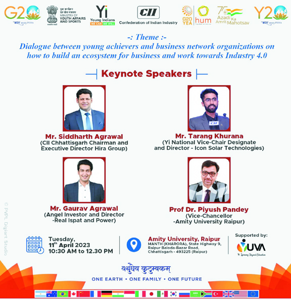 जी20 वाईईए शिखर सम्मेलन की तैयारियों में जुटा वायआई रायपुर