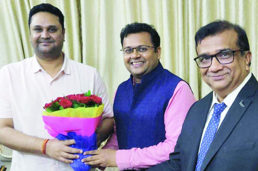 उच्च शिक्षा मंत्री पटेल से आंजनेय यूनिवर्सिटी प्रतिनिधियों की भेंट