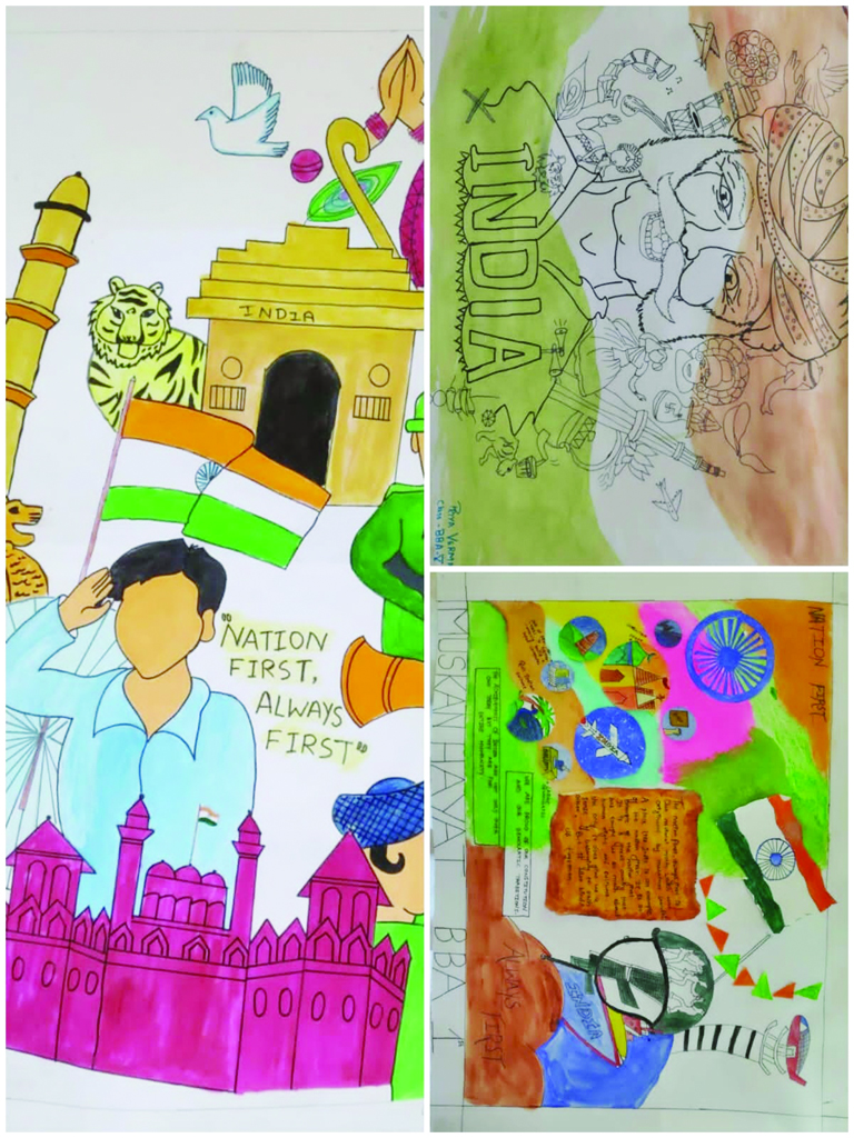 नेशन फस्र्ट ऑलवेज फस्र्ट पर पैलोटी कॉलेज में पोस्टर मेकिंग कॉम्पिटीशन