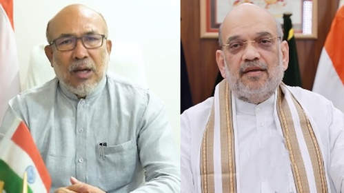 मणिपुर के मुख्यमंत्री दिल्ली में, शाह से मिले मणिपुर के मुख्यमंत्री दिल्ली में, शाह से मिले