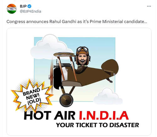 आपदा का टिकट है राहुल गांधी को पीएम पद का उम्मीदवार बनाना : भाजपा आपदा का टिकट है राहुल गांधी को पीएम पद का उम्मीदवार बनाना : भाजपा