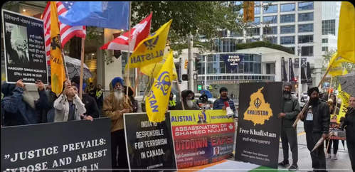 कनाडा में भारतीय राजनयिक मिशनों के बाहर खालिस्तानी समर्थक विरोध-प्रदर्शन