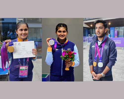 हांगझोउ में निशानेबाजी में भारत की सफलता का चार्ट एनसीआर में 'वॉर रूम' के अंदर बनाया गया हांगझोउ में निशानेबाजी में भारत की सफलता का चार्ट एनसीआर में 'वॉर रूम' के अंदर बनाया गया