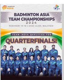चीन पर 3-2 की सनसनीखेज जीत से भारत बैडमिंटन एशिया टीम चैंपियनशिप के क्वार्टर फाइनल में