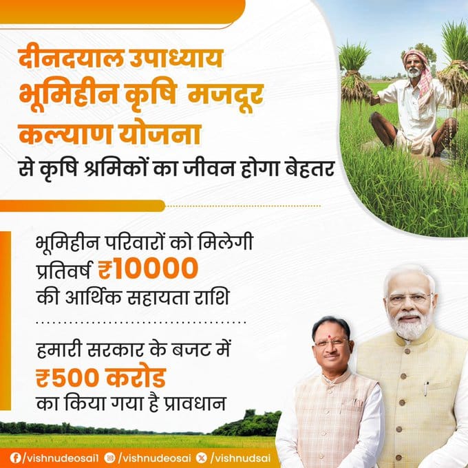 दीनदयाल भूमिहीन कृषि मजदूर कल्याण योजना में मिलेंगे हर साल 10 हजार