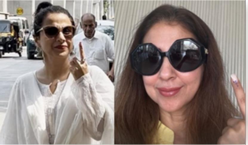 मुंबई की भीषण गर्मी में विद्या बालन और उर्मिला मातोंडकर ने किया मतदान मुंबई की भीषण गर्मी में विद्या बालन और उर्मिला मातोंडकर ने किया मतदान