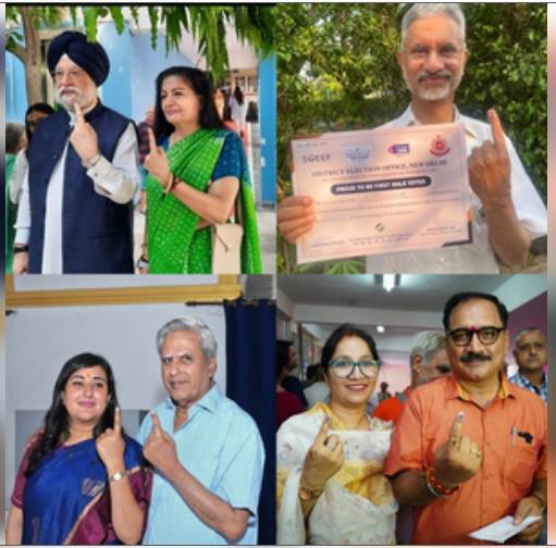 एस जयशंकर, हरदीप सिंह पुरी, बांसुरी स्वराज, वीरेंद्र सचदेवा समेत इन दिग्गजों ने किया मतदान 