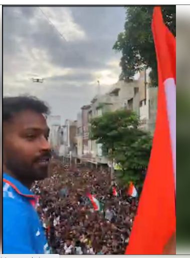लाखों प्रशंसकों ने वडोदरा में घर वापसी पर हार्दिक पांड्या का विजय परेड में किया स्वागत 
