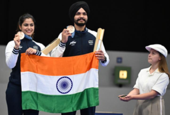 मनु भाकर और सरबजोत सिंह को राष्ट्रपति द्रौपदी मुर्मू, केंद्रीय खेल मंत्री मनसुख मांडविया ने दी बधाई