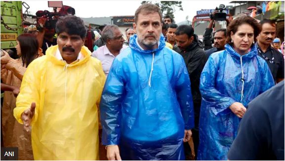 वायनाड में पहुँचे राहुल गांधी ने तबाही को बताया राष्ट्रीय आपदा