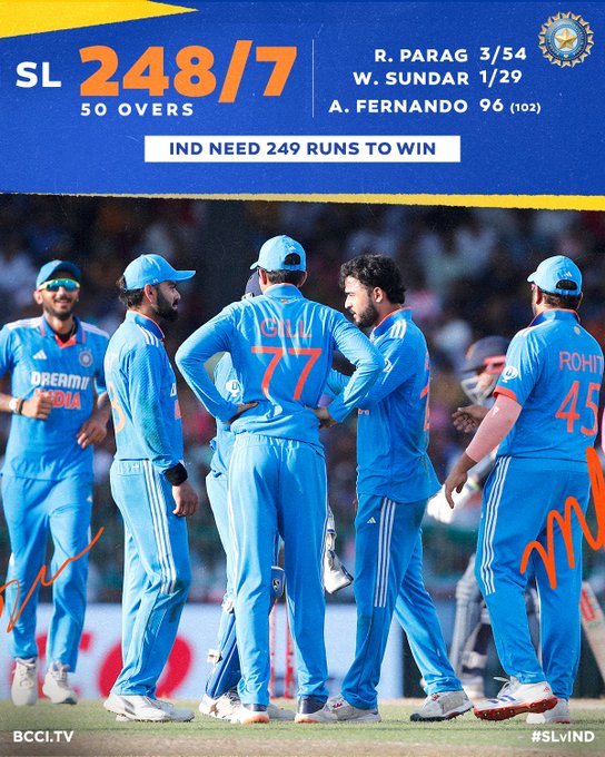फर्नांडो और मेंडिस का अर्धशतक, श्रीलंका ने भारत को 249 रन का लक्ष्य दिया फर्नांडो और मेंडिस का अर्धशतक, श्रीलंका ने भारत को 249 रन का लक्ष्य दिया