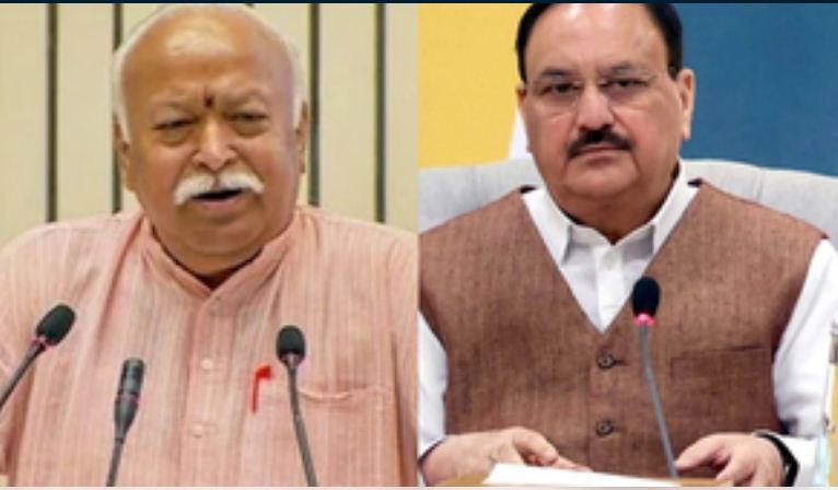 पलक्कड़ में आरएसएस की बैठक से पहले संघ प्रमुख मोहन भागवत से मिले जेपी नड्डा 
