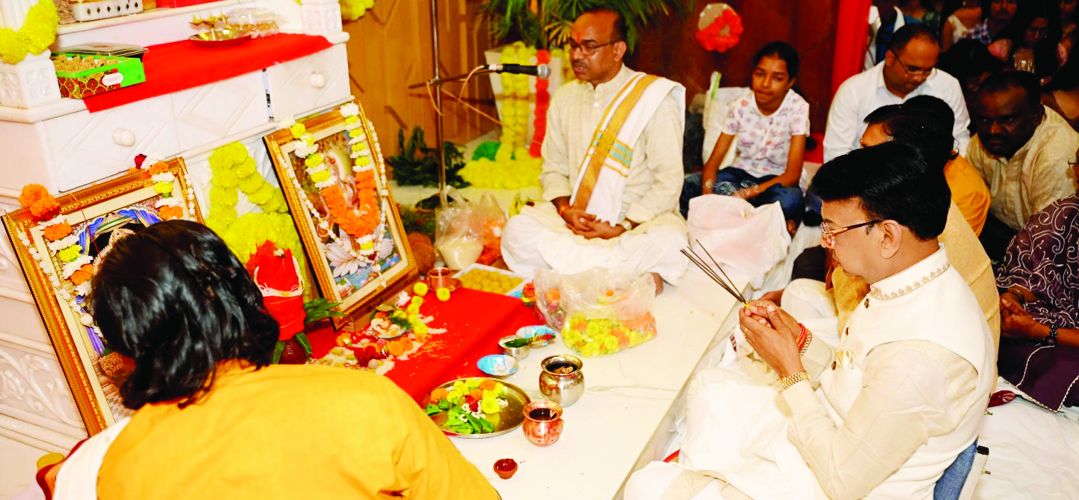 मैक प्रांगण में श्रीगणेश भगवान की मूर्ति स्थापित कर विधि और विधान सहित की गई पूजा अर्चना 