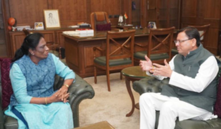 सीएम धामी ने पीटी उषा से की मुलाकात, 38वें राष्ट्रीय खेलों की जिम्मेदारी मिलने पर जताया आभार 