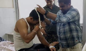 बलिया में बिहार पुलिस की बस पलटने से 29 जवान घायल