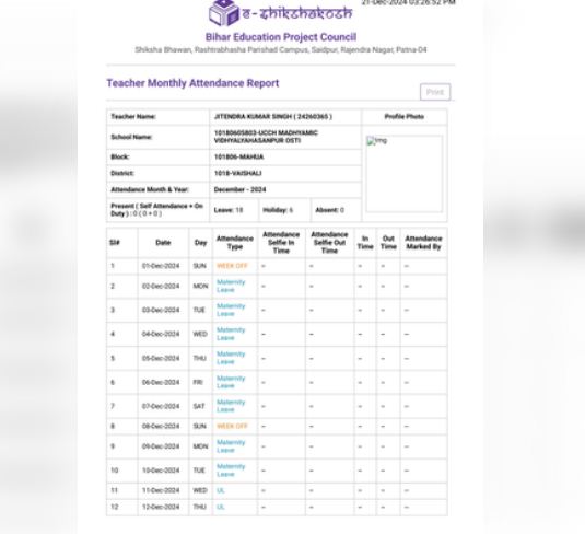 बिहार में पुरुष शिक्षक को मिला 'मातृत्व अवकाश', हो रही चर्चा 