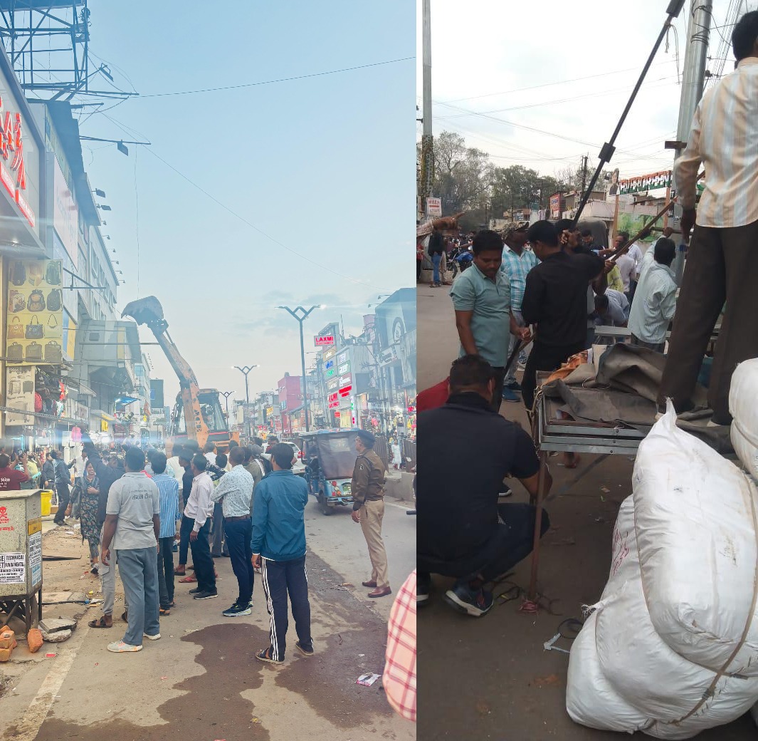 बैजनाथपारा मुख्य मार्ग से सड़क पर लगाए गए 25 एंगल्स हटाए                                                  