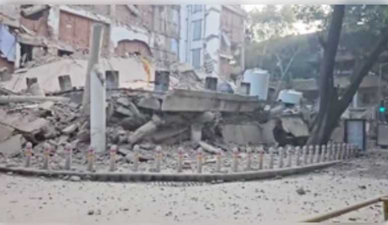 चंडीगढ़ में डीसी कार्यालय के पास इमारत गिरी, कोई हताहत नहीं, पुलिस की टीम मौके पर पहुंची