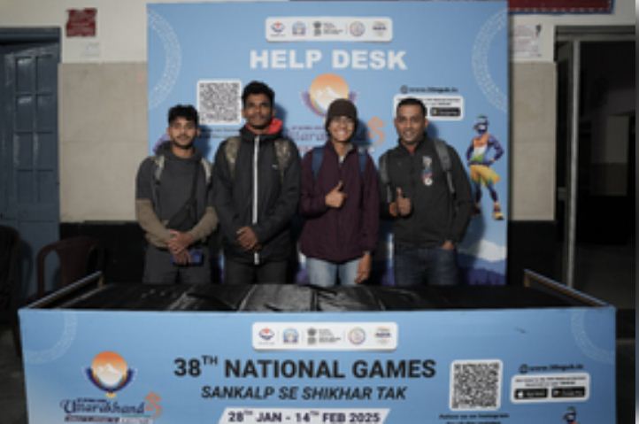 38वें राष्ट्रीय खेलों के लिए खिलाड़ियों का पहुंचना शुरू, गर्मजोशी से स्वागत 