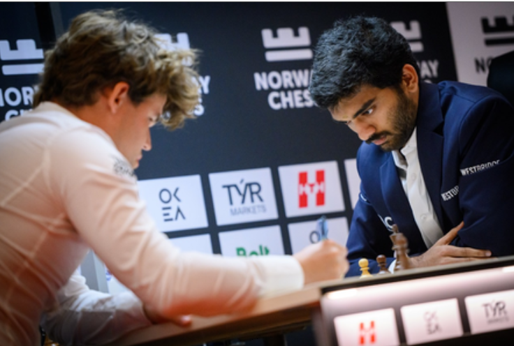 नॉर्वे शतरंज टूर्नामेंट की रोमांचक शुरुआत, कार्लसन की सटीकता के आगे गुकेश को मिली हार