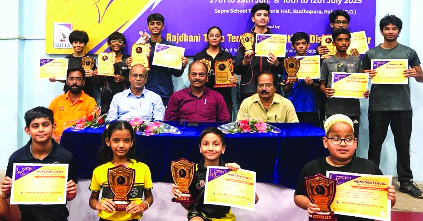 मानसून लीग टेबल टेनिस स्पर्धा में अर्जुन, आर्यन, राघव, समाया और इसी रहे विजेता मानसून लीग टेबल टेनिस स्पर्धा में अर्जुन, आर्यन, राघव, समाया और इसी रहे विजेता