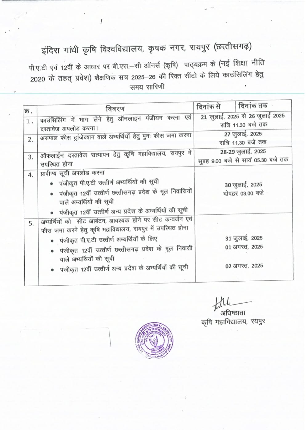 बीएससी कृषि (ऑनर्स) की 556 सीटों पर 12 वीं उत्तीर्ण को प्रवेश बीएससी कृषि (ऑनर्स) की 556 सीटों पर 12 वीं उत्तीर्ण को प्रवेश
