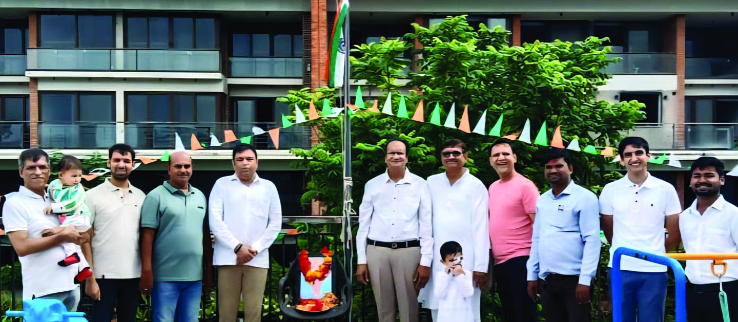 श्रीजन अनंत सोसायटी ने हर्षोल्लास से ध्वजारोहण कर स्वतंत्रता दिवस मनाया