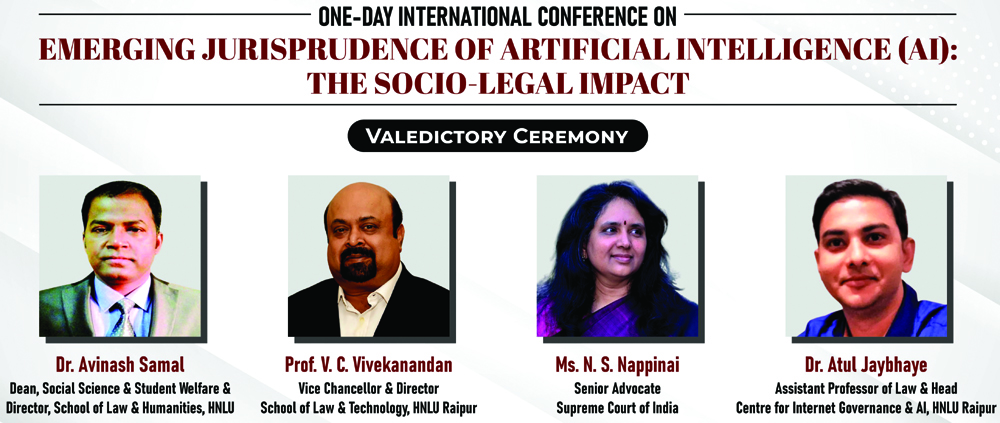 एचएनएलयू में एआई के सामाजिक-वैधानिक प्रभाव पर एक दिवसीय अंतरराष्ट्रीय सम्मेलन
