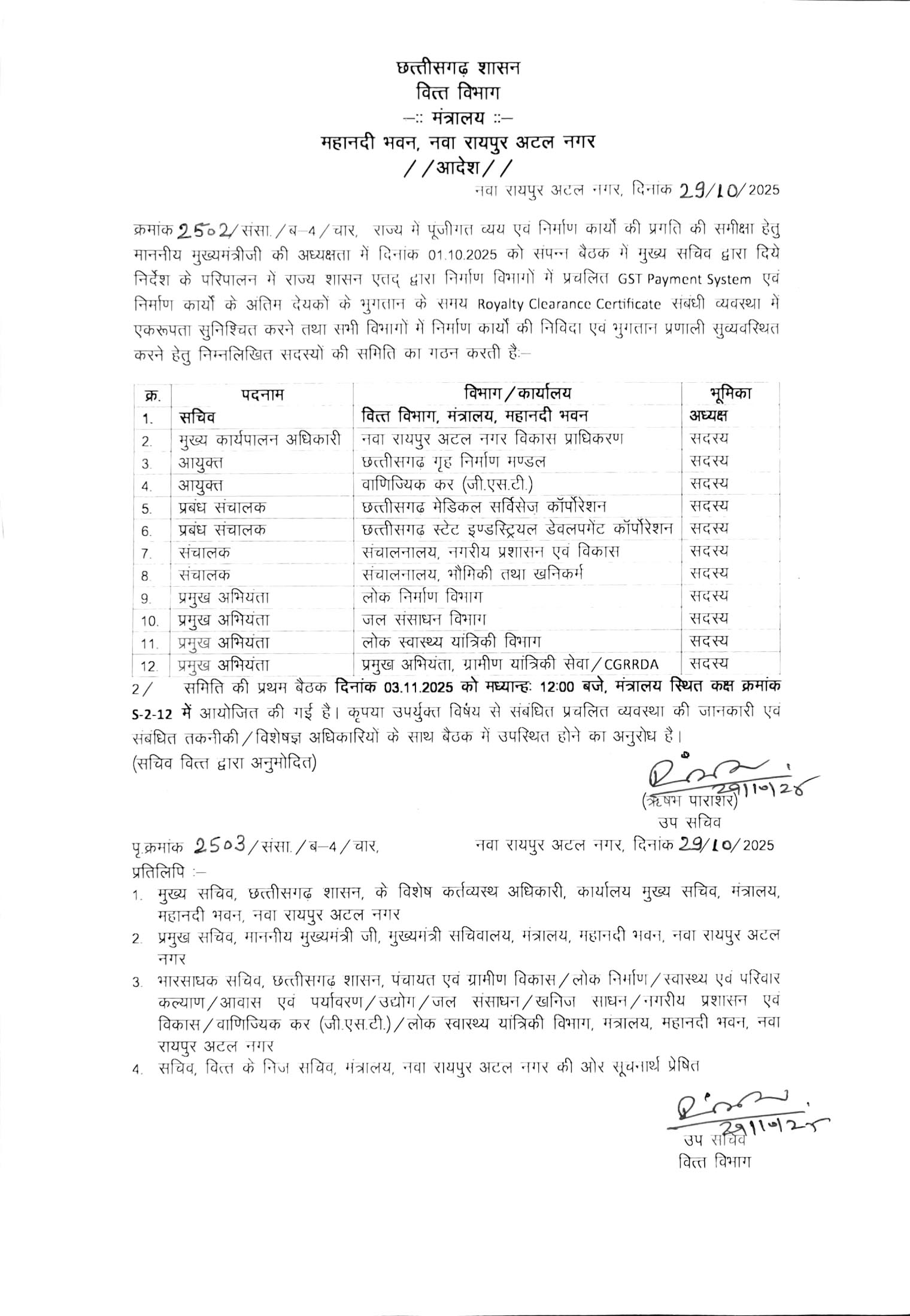 निर्माण विभागों में भुगतान में देरी, सरकार ने बनाई कमेटी
