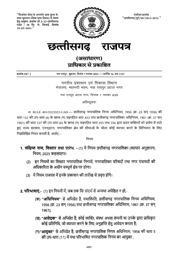 प्रदेश के 142 निकायों में ट्रेड लाइसेंस लेना अनिवार्य