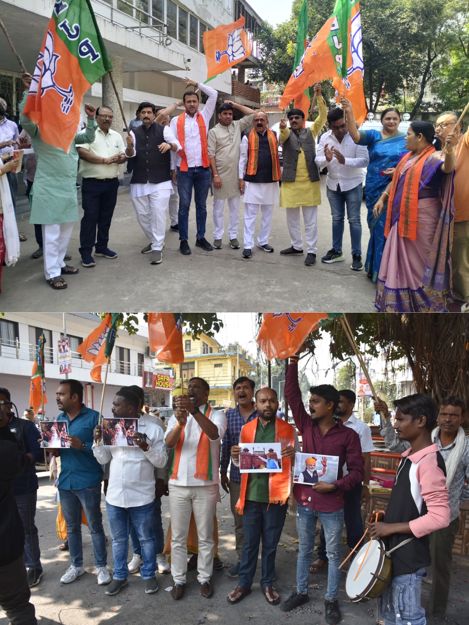 बिहार में जीत, रायपुर में भाजपा का जश्न 