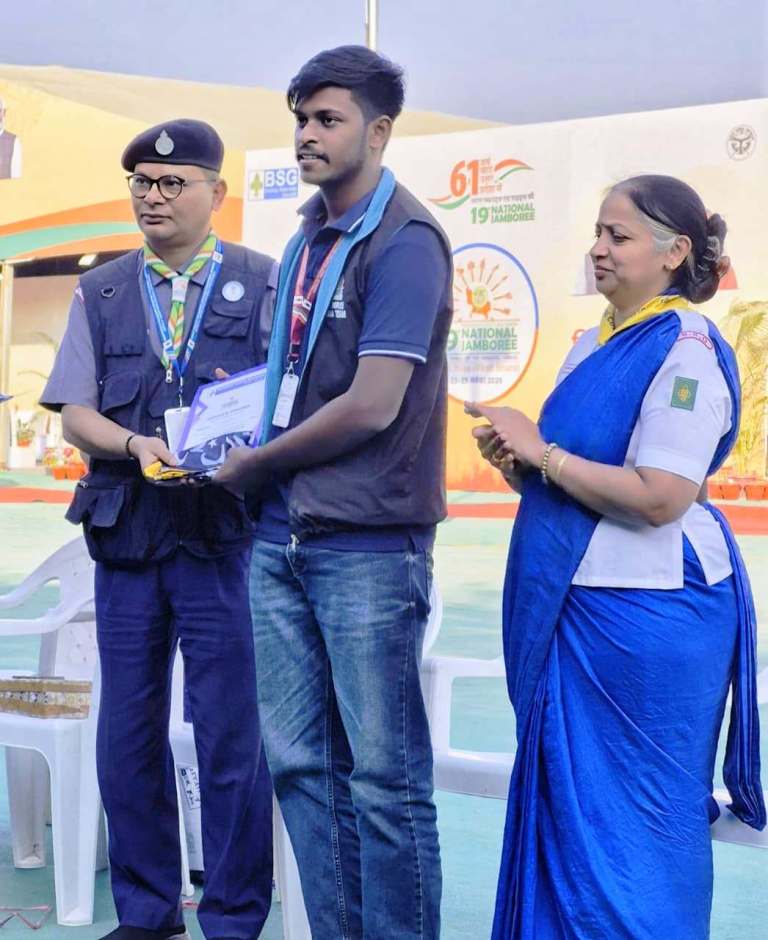 बिलासपुर के रोवर गौरव राठौर बने राष्ट्रीय जम्बूरी में मीडिया प्रतिनिधि